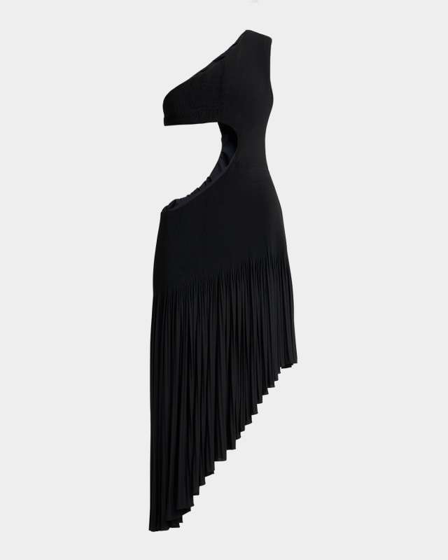 Cut-Out Asymmetric Midi Dress